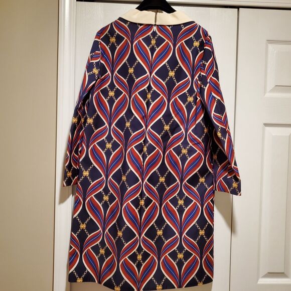 NWT. $3500 GUCCI Printed Dress Size IT40. Dark blue red - Picture 6 of 16